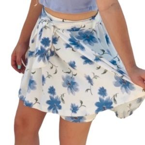 COLZA Blue floral print skirt